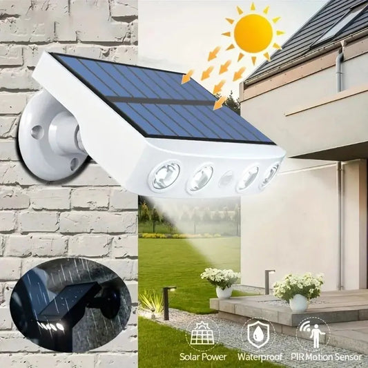 Luces solares de seguridad para exteriores, lámpara impermeable de pared con Sensor de movimiento, 3 modos, para trabajo nocturno y jardín, 4 LED